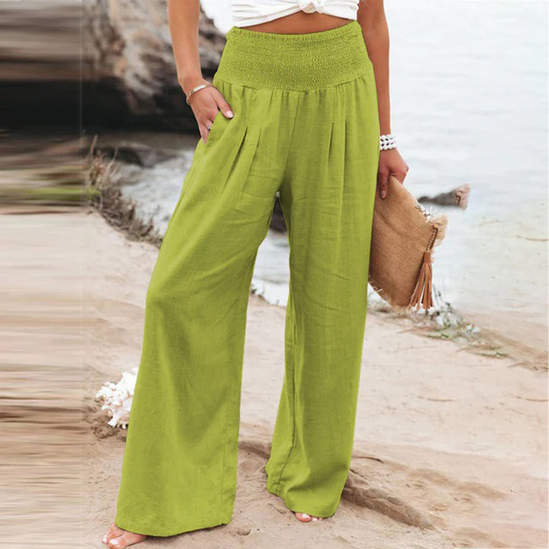 Léa – Pantalon en Lin Élastique, Liberté de Mouvement