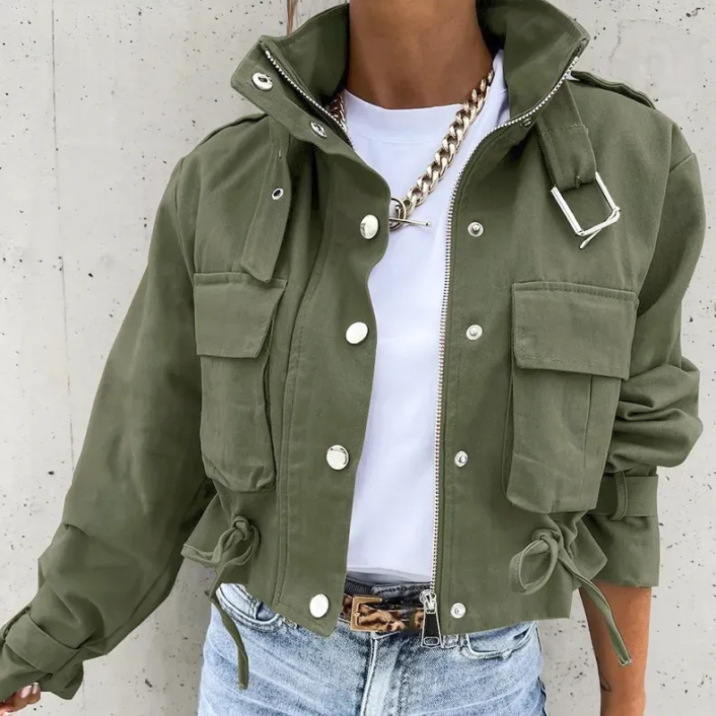 Jordan – Veste Crop à Capuche et Boutons