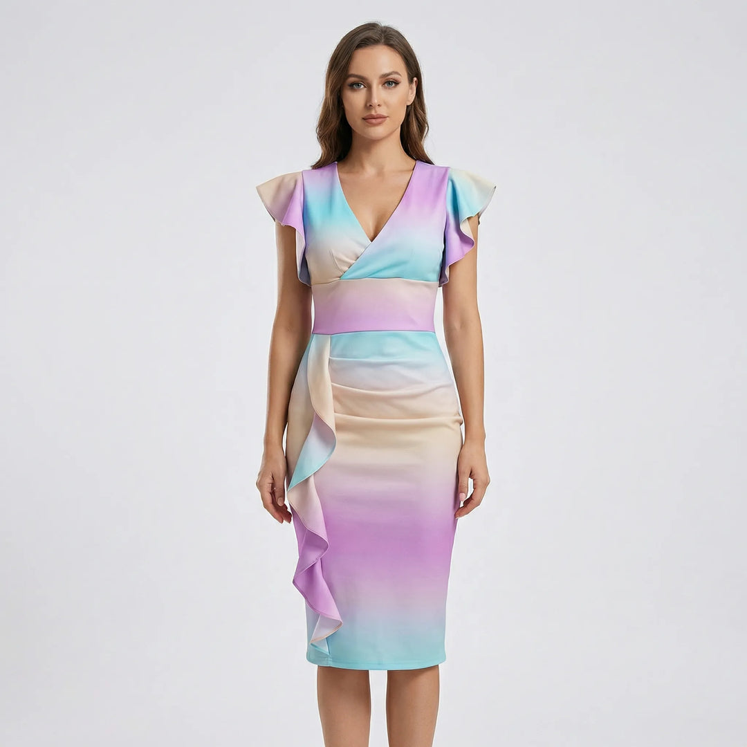 Blanche – Robe Ajustée Col V