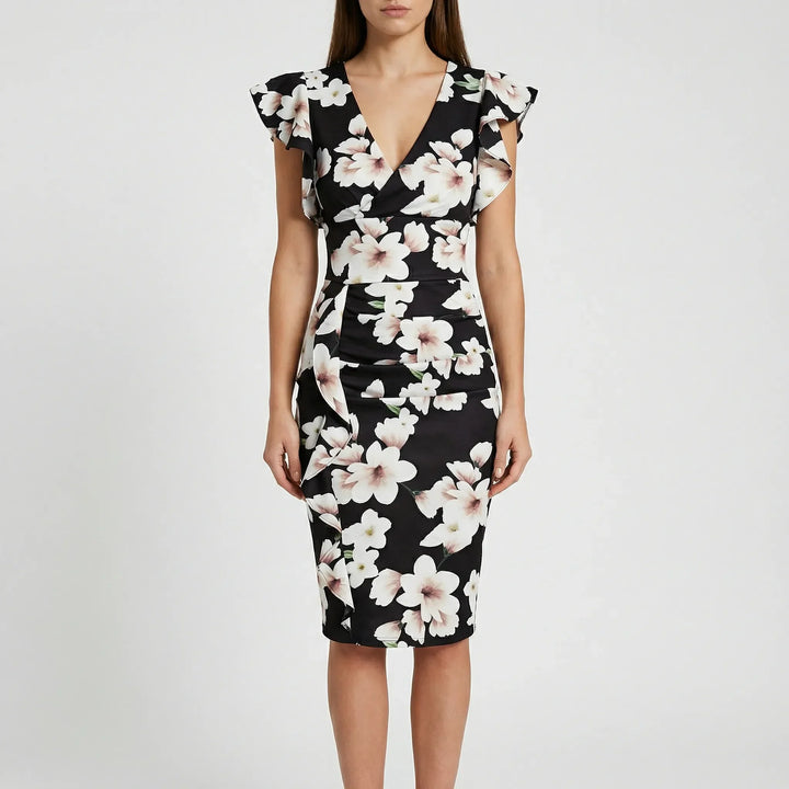 Blanche – Robe Ajustée Col V