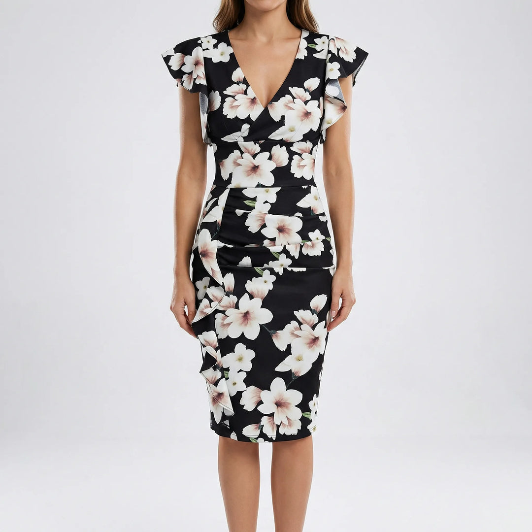 Blanche – Robe Ajustée Col V