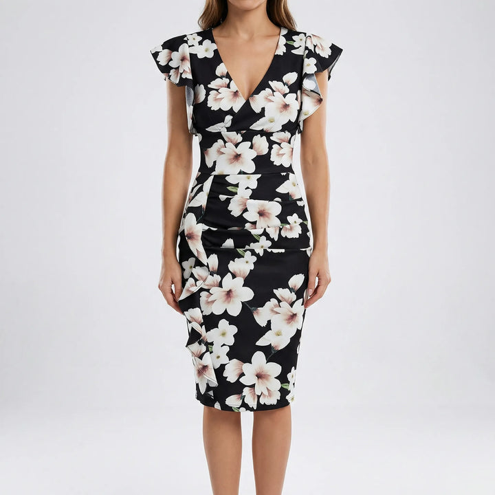Blanche – Robe Ajustée Col V