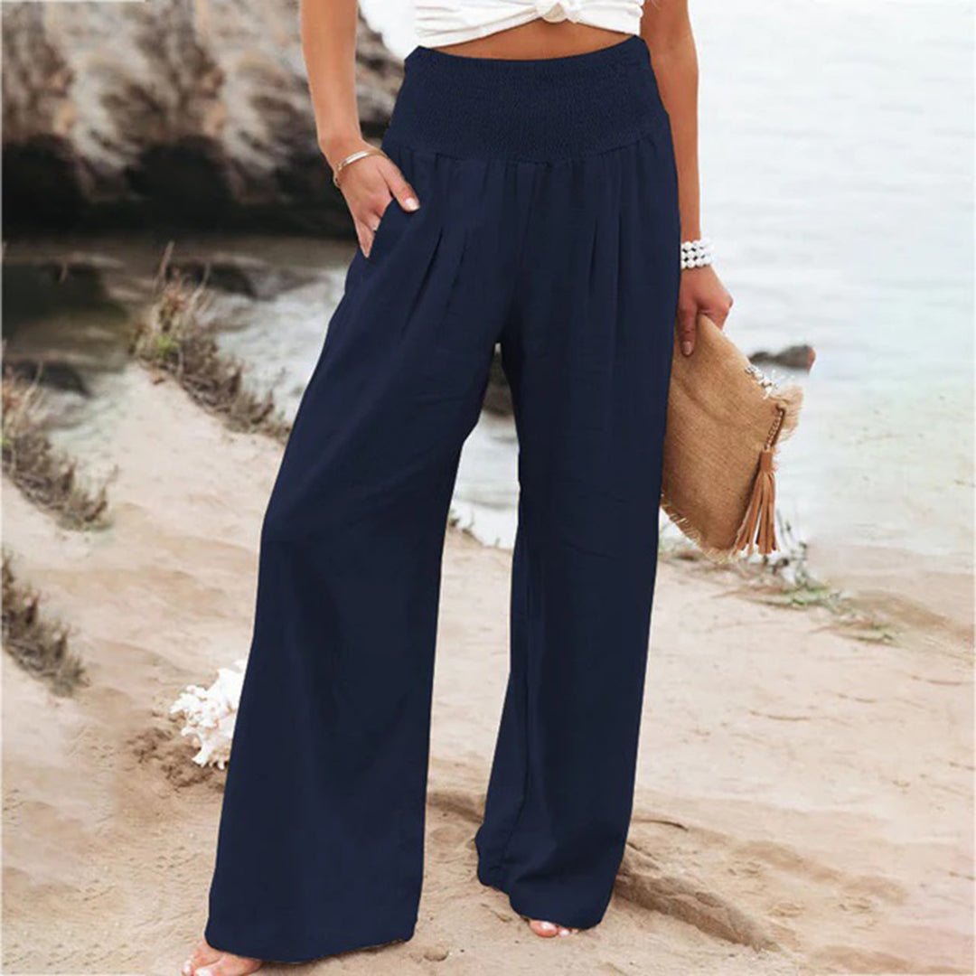 Léa – Pantalon en Lin Élastique, Liberté de Mouvement