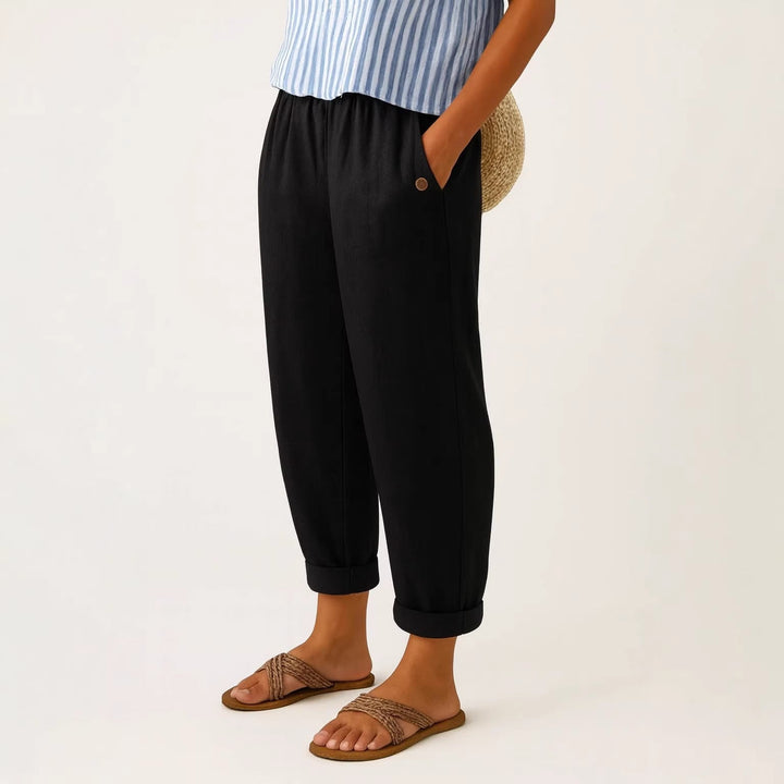 Effilé – Pantalon Fuselé en Mélange de Lin