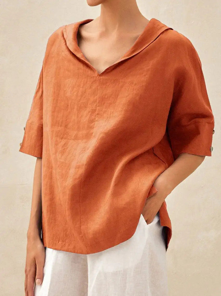 Lin Naturel – Blouse en Lin Col V