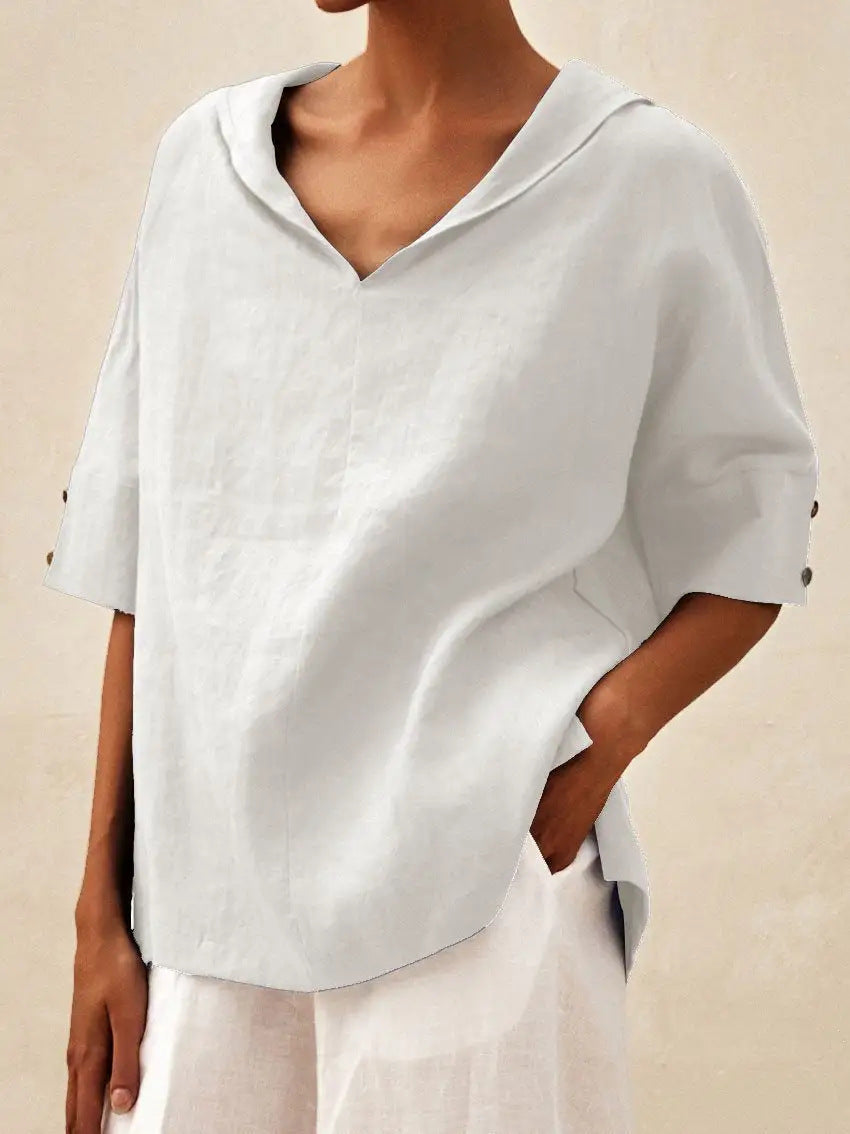 Lin Naturel – Blouse en Lin Col V