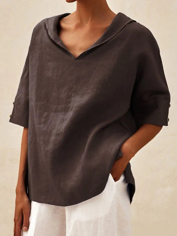 Lin Naturel – Blouse en Lin Col V