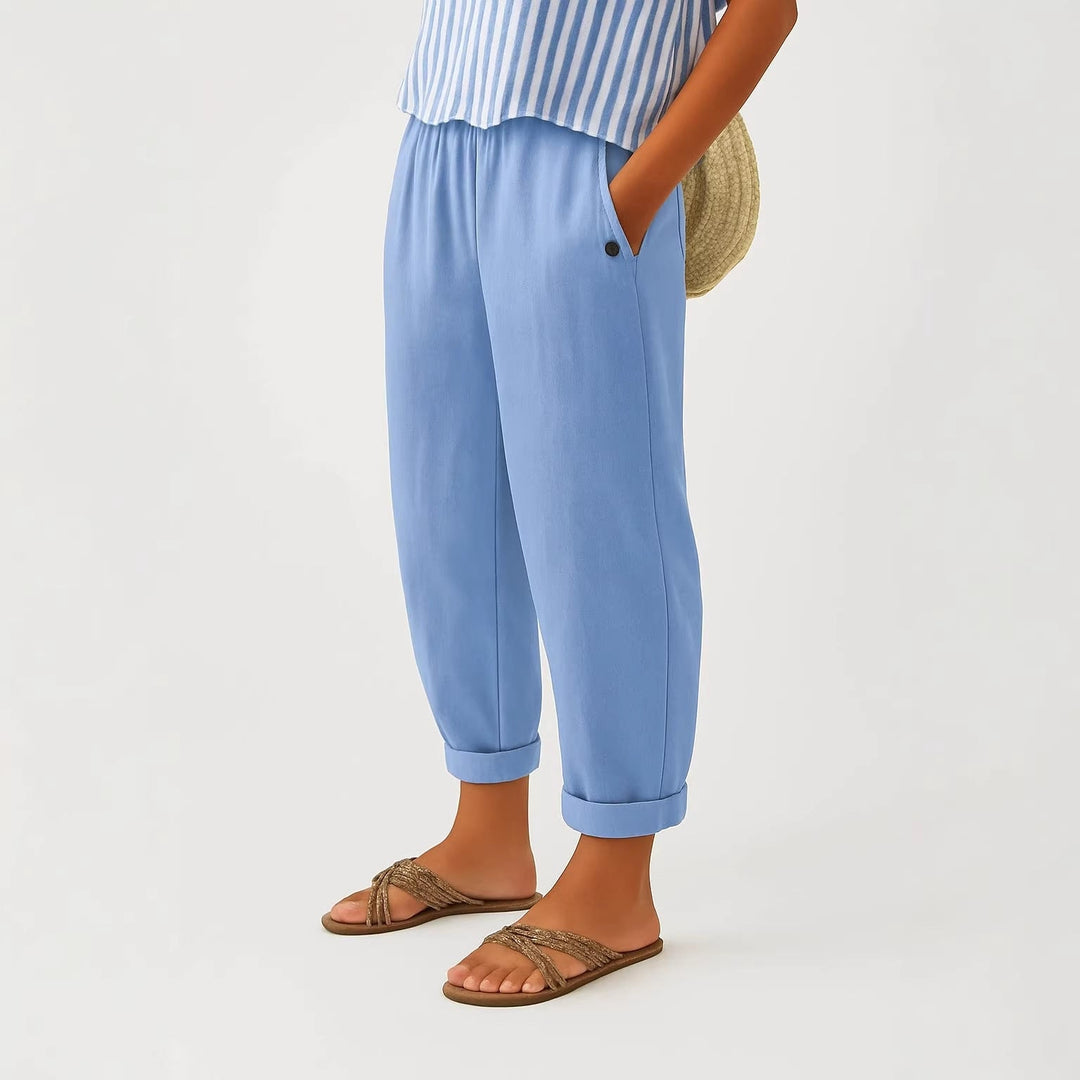 Effilé – Pantalon Fuselé en Mélange de Lin