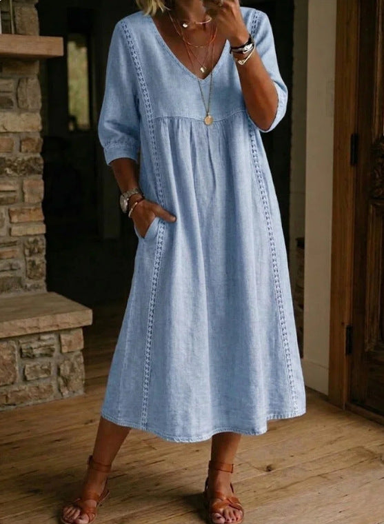Denim Vintage Ample – Robe en Denim Vintage Ample