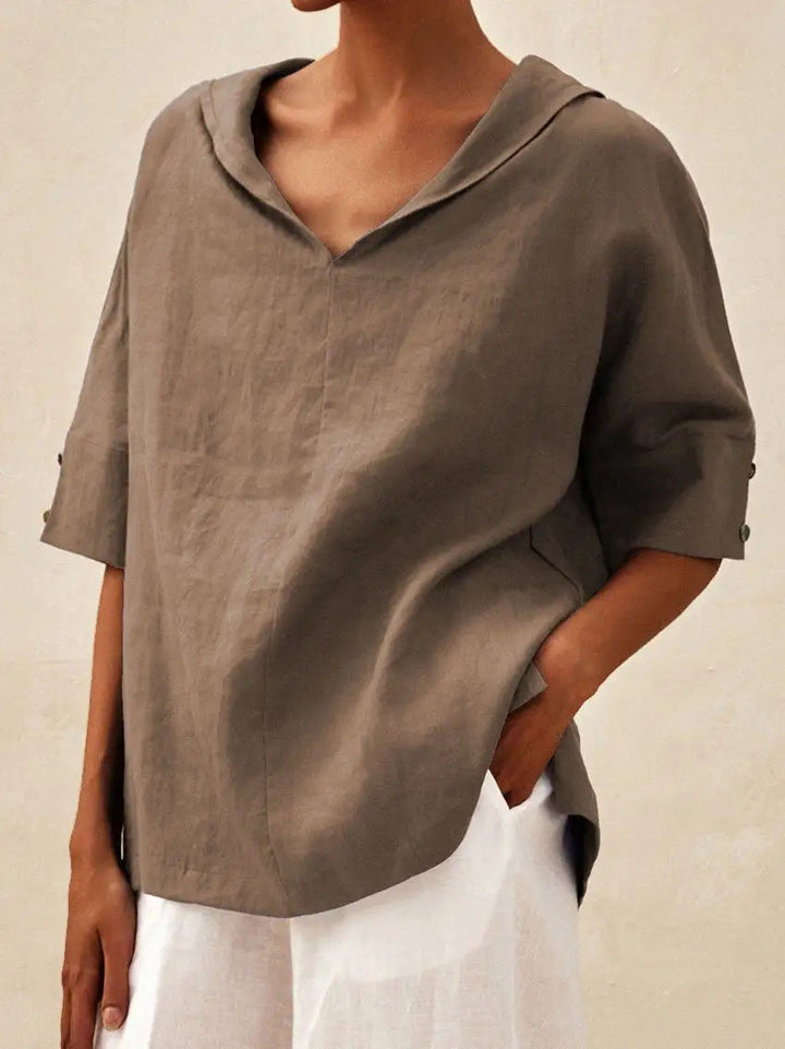Lin Naturel – Blouse en Lin Col V