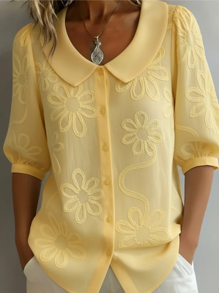 Fleurette – Top Fleuri Col Rond