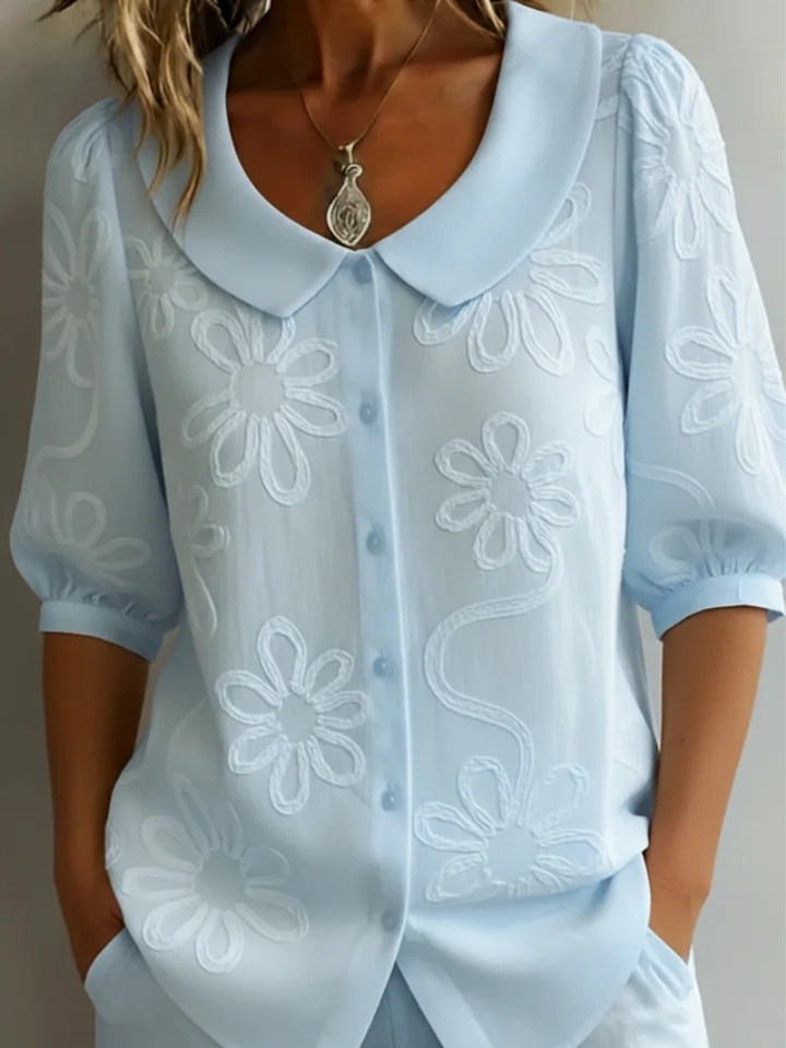 Fleurette – Top Fleuri Col Rond