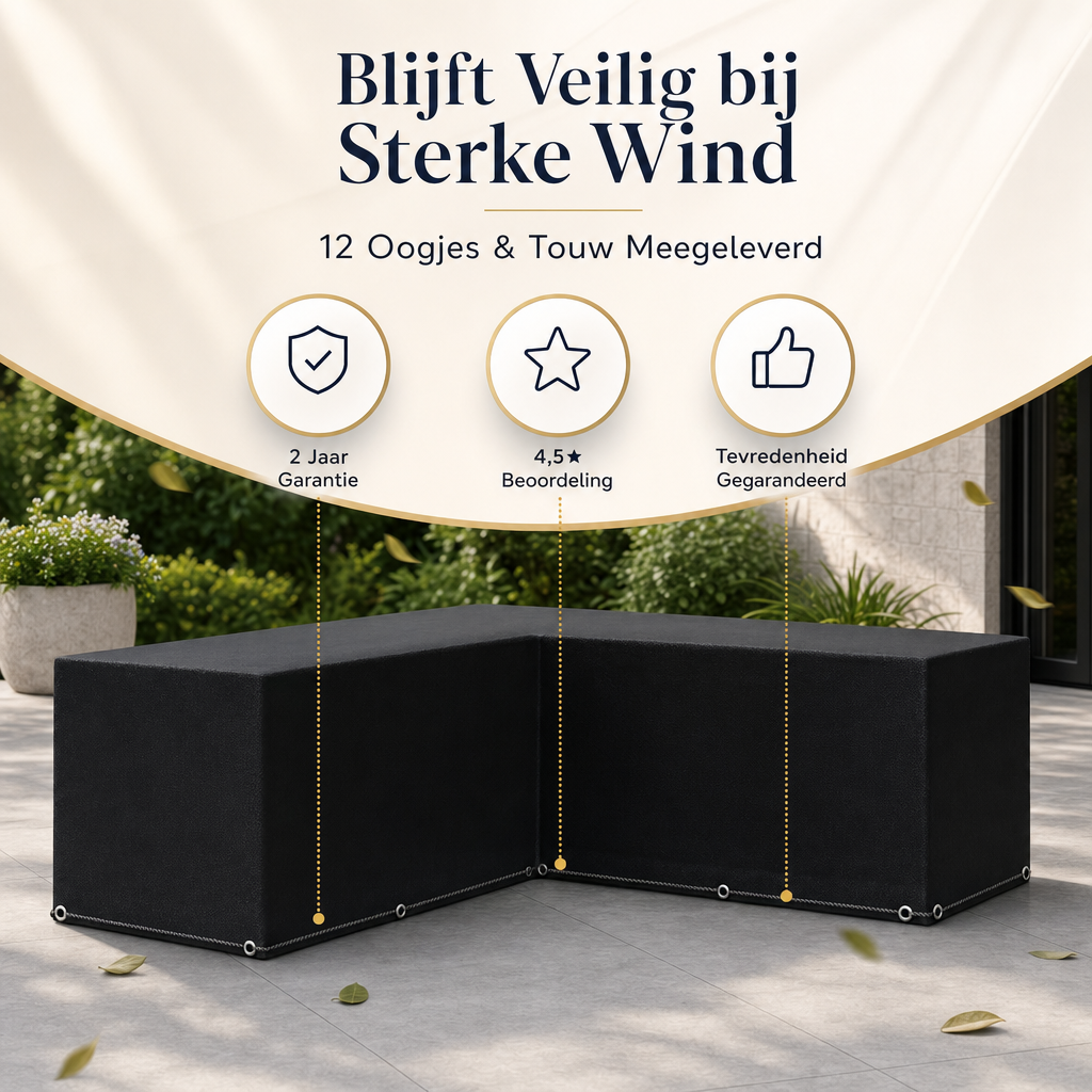 Housse de Protection Imperméable pour Salon de Jardin en L - 250x250x90 cm