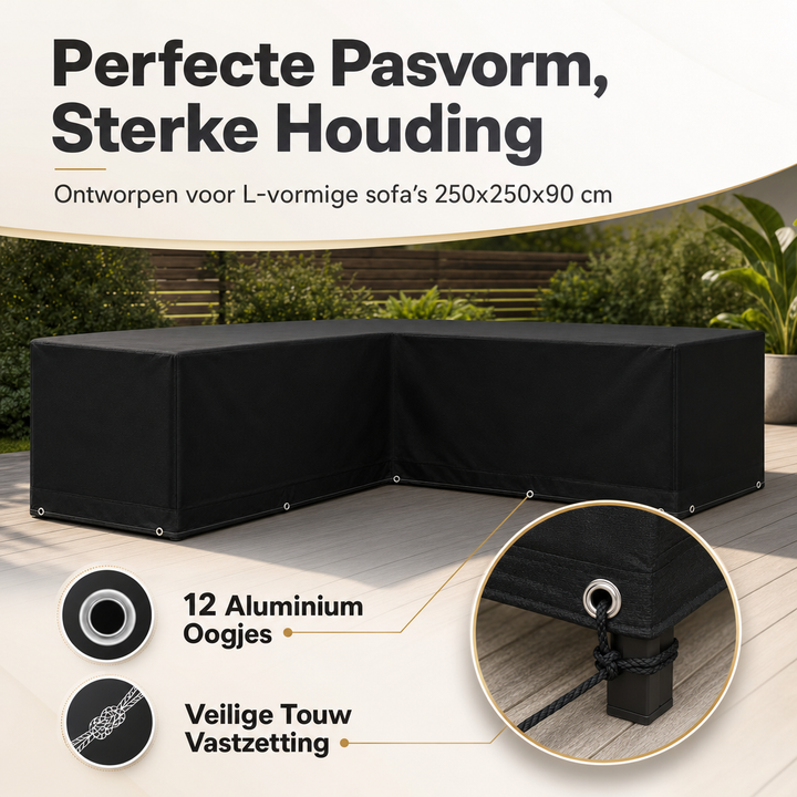 Housse de Protection Imperméable pour Salon de Jardin en L - 250x250x90 cm