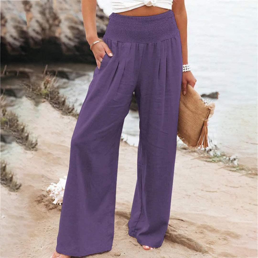 Léa – Pantalon en Lin Élastique, Liberté de Mouvement