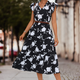 Thalia – Robe d'Été Trapèze à Manches Bouffantes