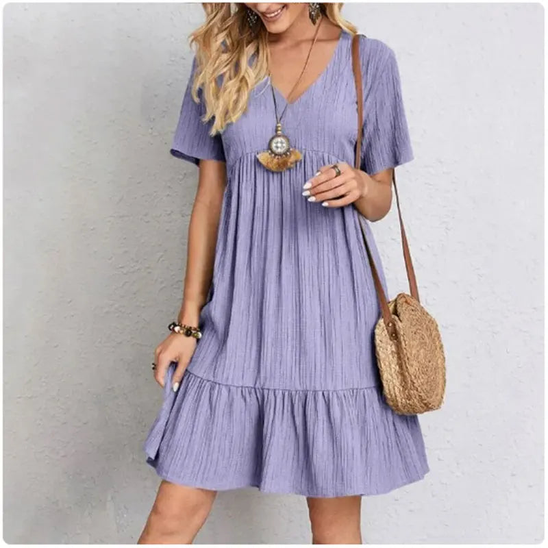 Chic Manche Courte – Robe d'Été Chic Manches Courtes