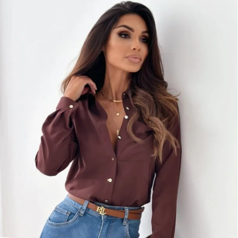 Elowyn – Blouse Col V à Coupe Fluide