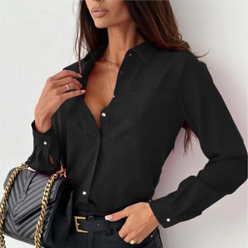 Elowyn – Blouse Col V à Coupe Fluide