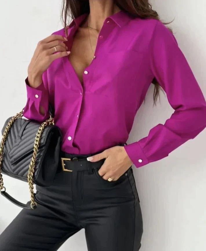 Elowyn – Blouse Col V à Coupe Fluide