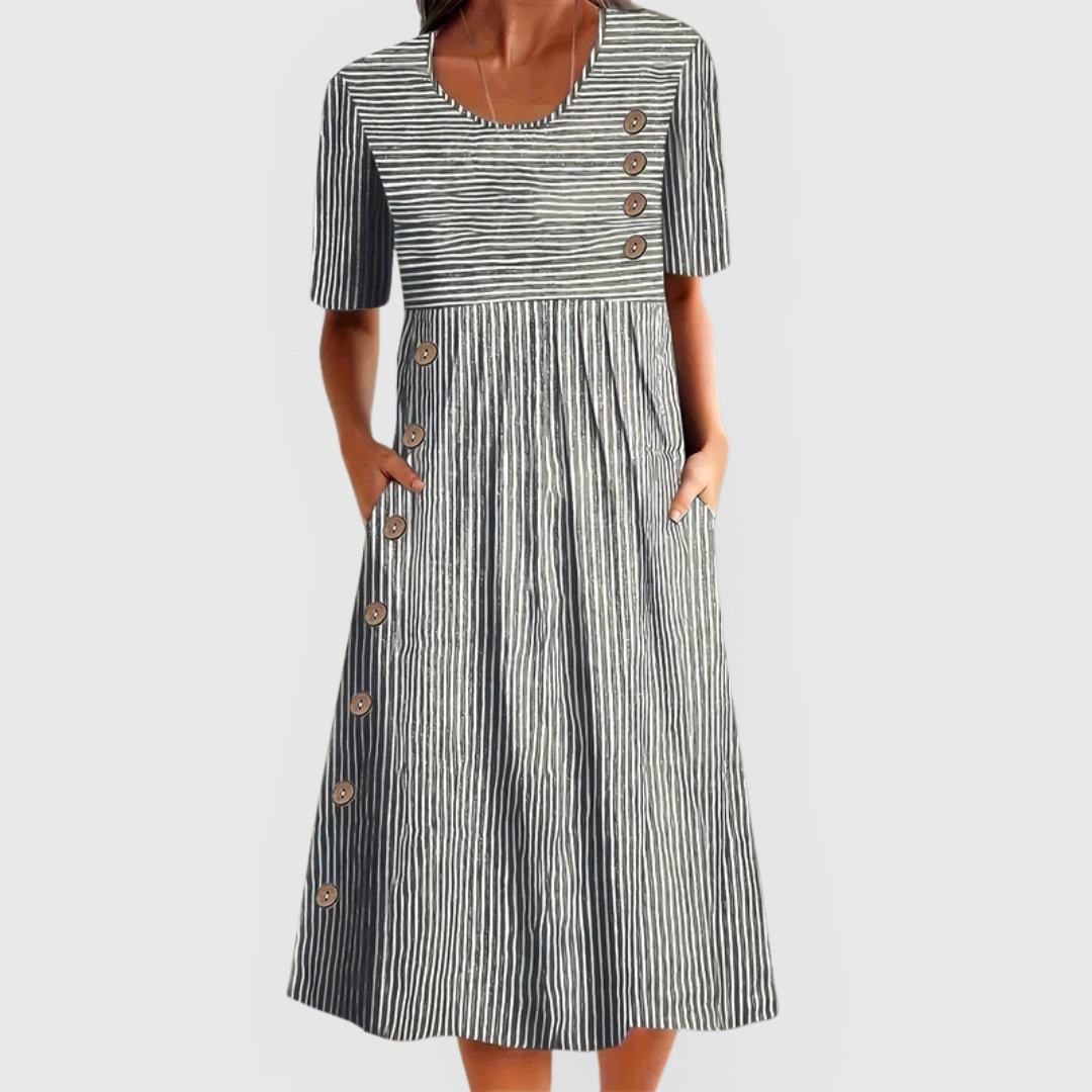 Rayures Midi – Robe Midi Rayée