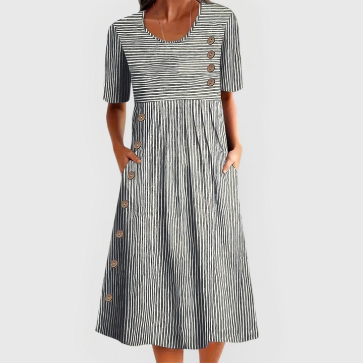 Rayures Midi – Robe Midi Rayée