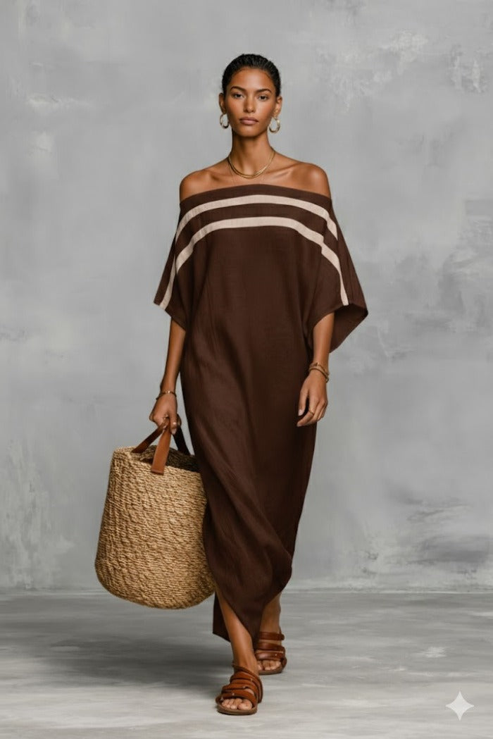 Bérénice – Robe Maxi Épaules Dénudées