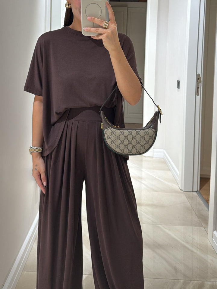 Noémie – Ensemble Top Casual et Pantalon Large