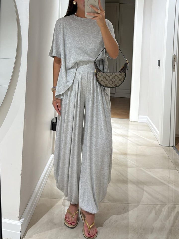 Noémie – Ensemble Top Casual et Pantalon Large