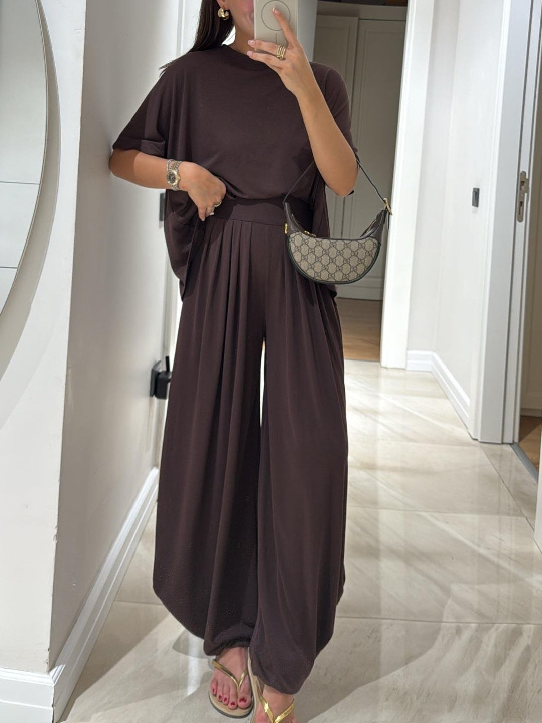 Noémie – Ensemble Top Casual et Pantalon Large