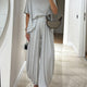 Noémie – Ensemble Top Casual et Pantalon Large