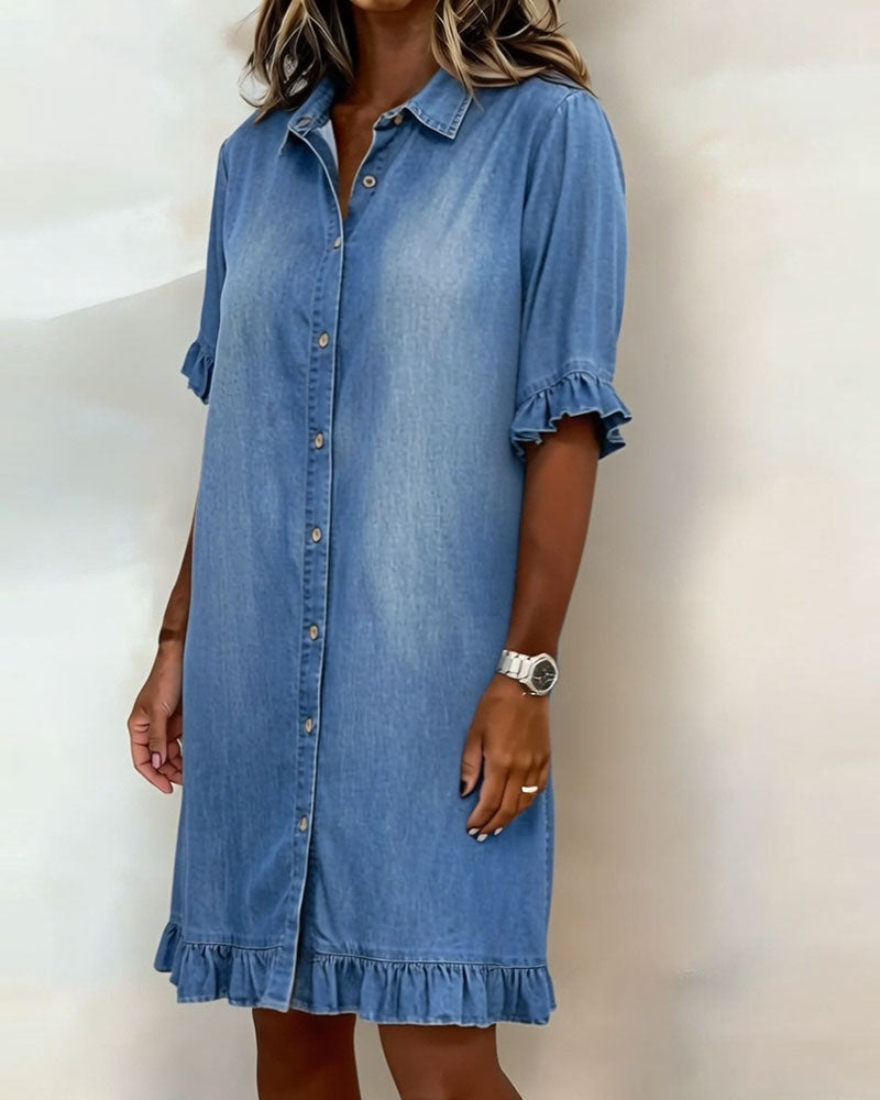 Denim Moderne – Robe Midi en Denim Moderne