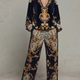 Séraphine – Ensemble Baroque Top Manches Longues Pantalon Large