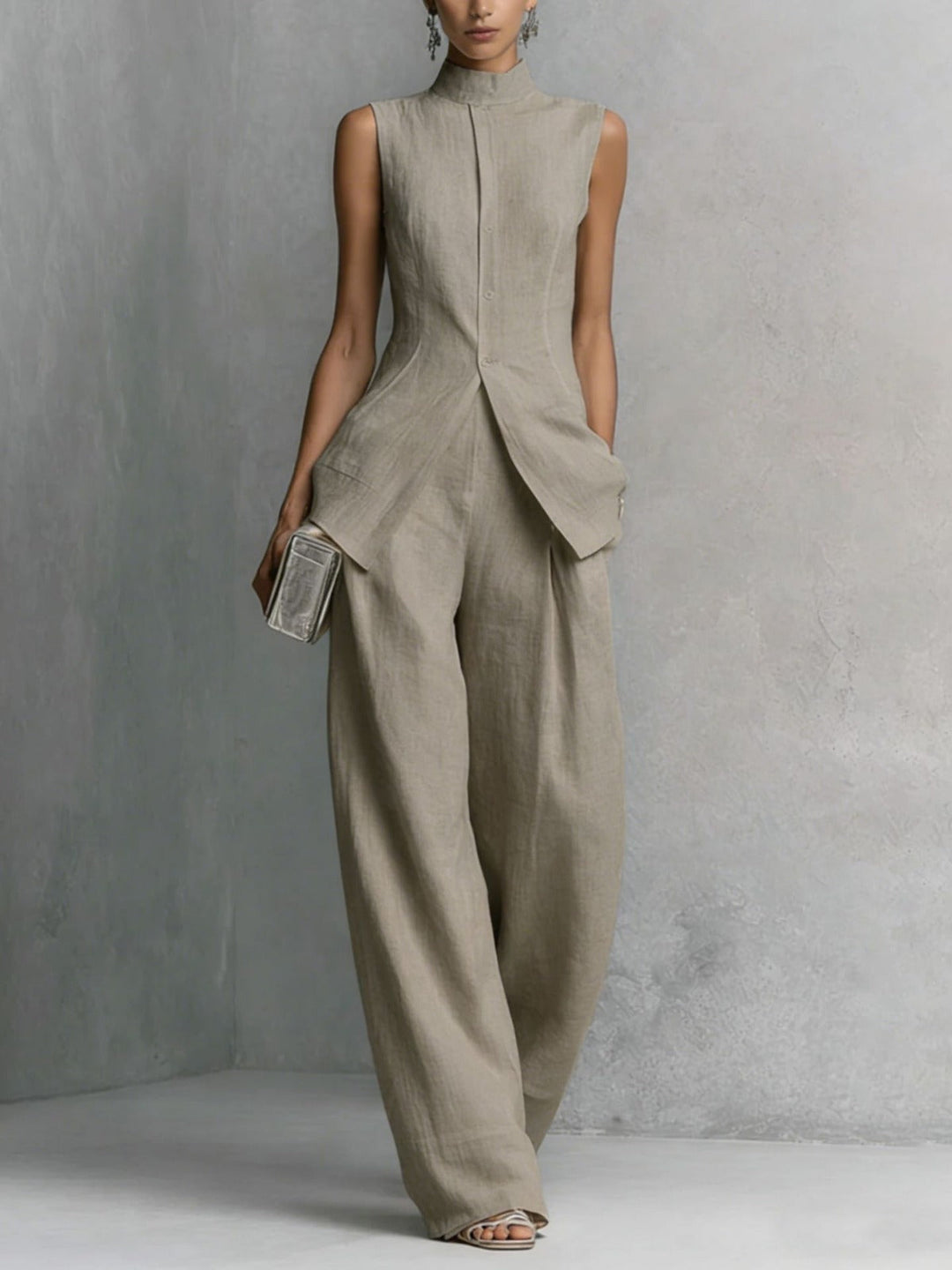 Victoire – Ensemble Col Haut et Pantalon Large