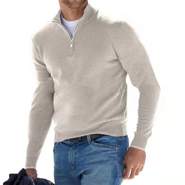 Hugo – Pull Col V Zippé pour Homme