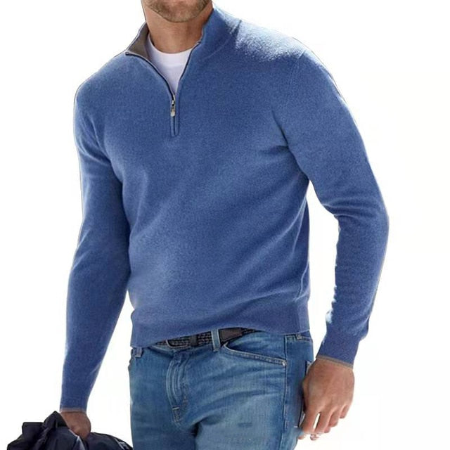 Hugo – Pull Col V Zippé pour Homme