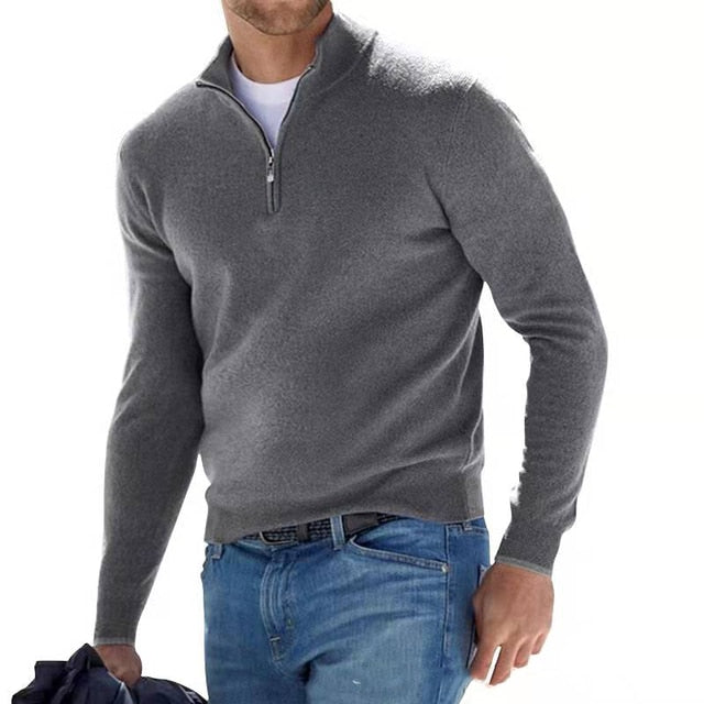 Hugo – Pull Col V Zippé pour Homme