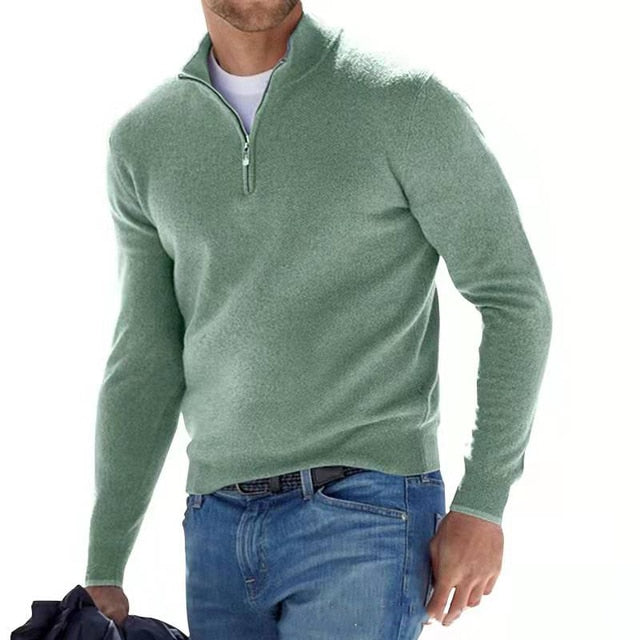 Hugo – Pull Col V Zippé pour Homme