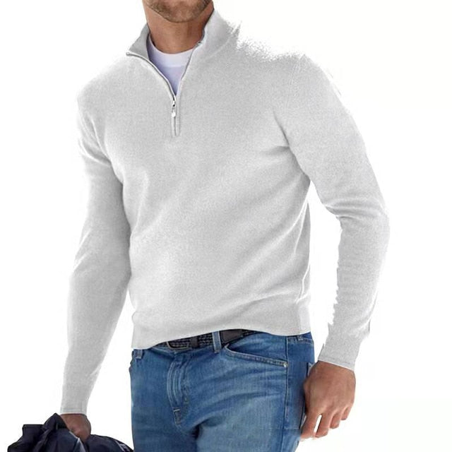 Hugo – Pull Col V Zippé pour Homme