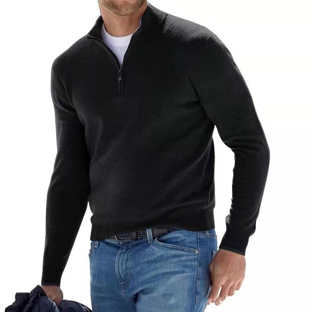 Hugo – Pull Col V Zippé pour Homme