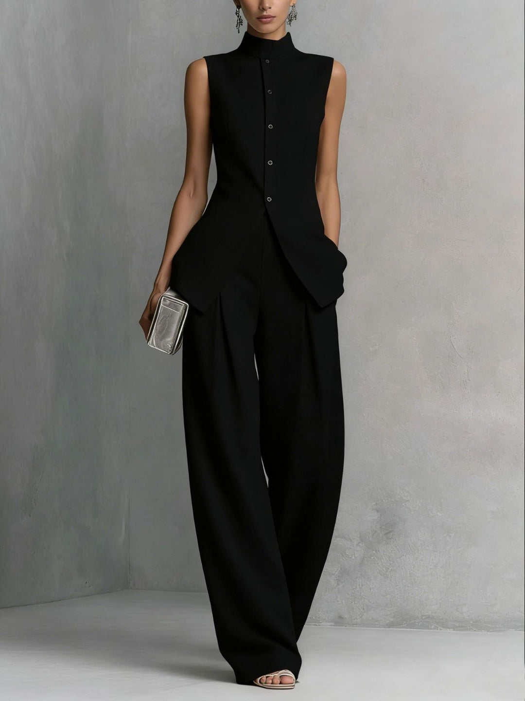 Victoire – Ensemble Col Haut et Pantalon Large