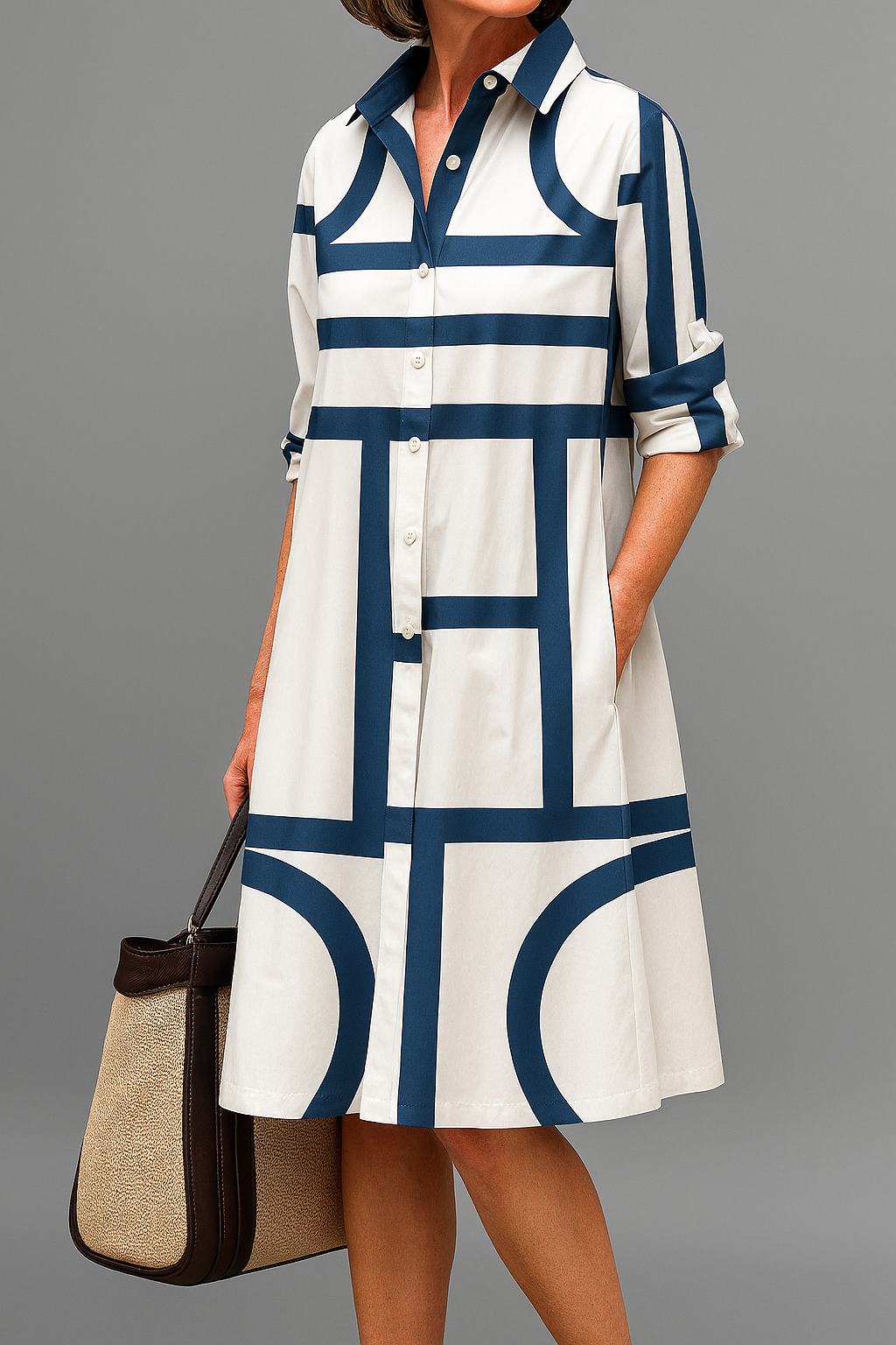 Raffinement Blanc – Robe Midi Raffinée
