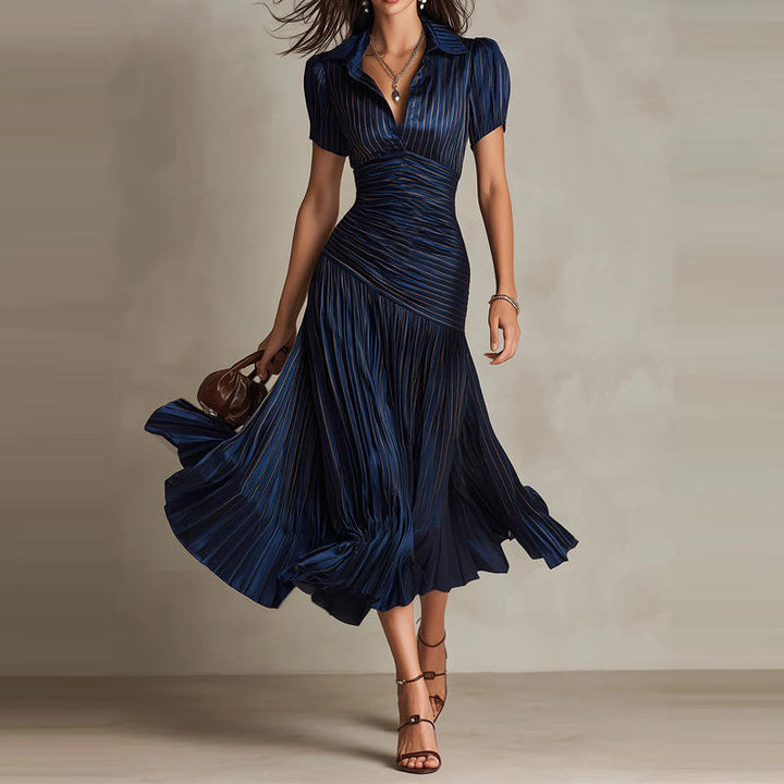 Valentine – Robe Midi Drapée Plissée