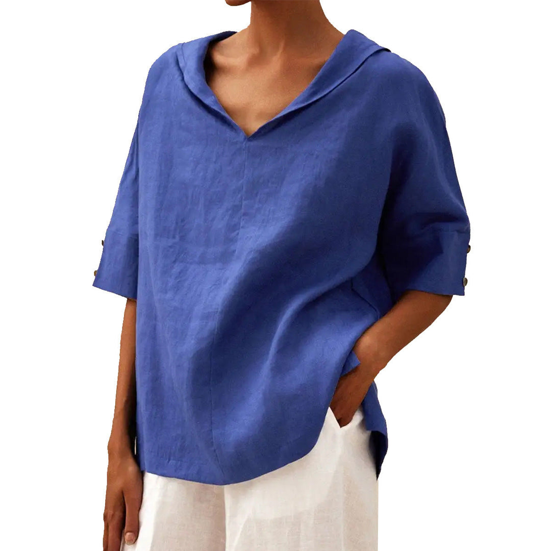 Lin Naturel – Blouse en Lin Col V