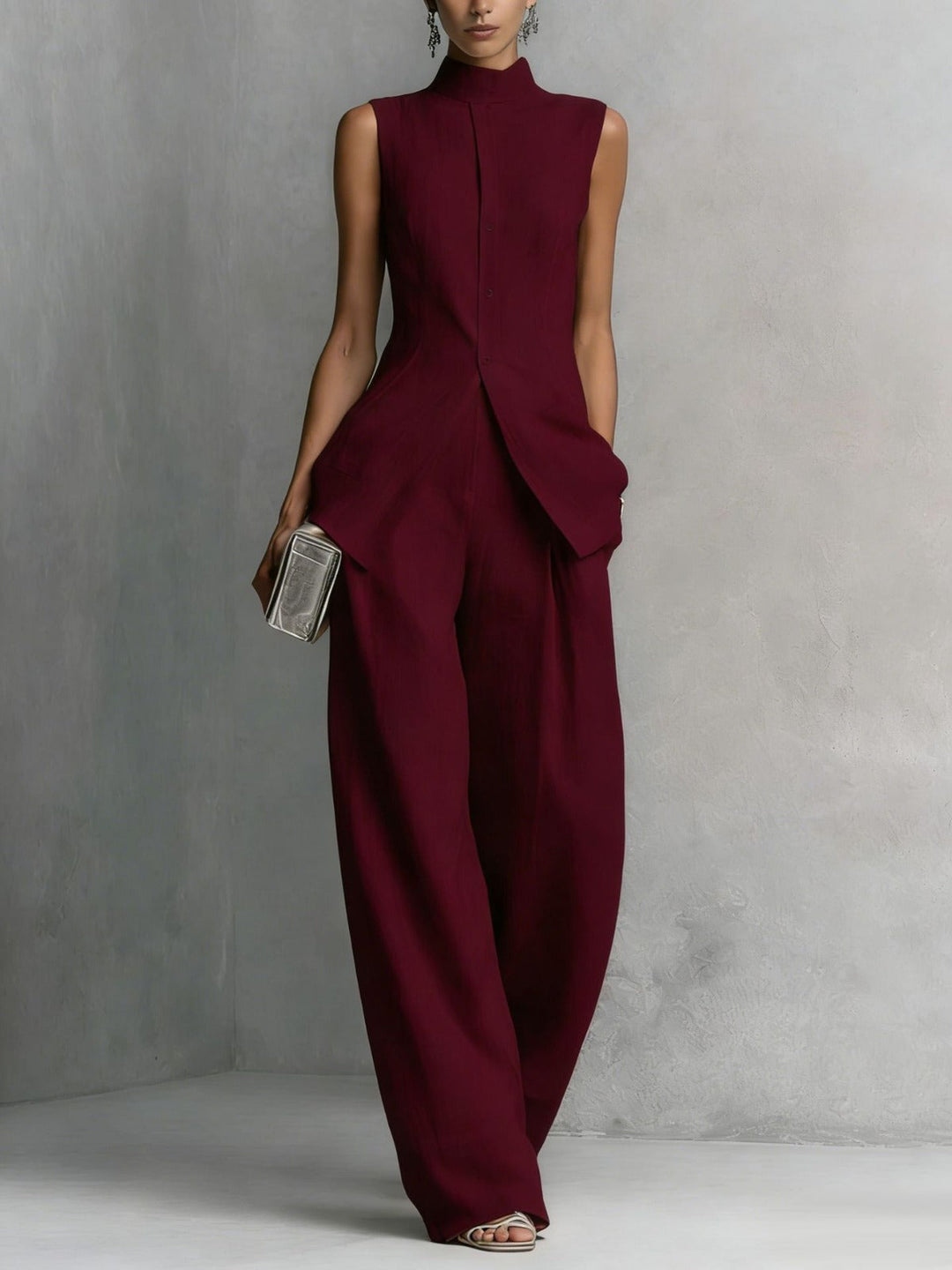 Victoire – Ensemble Col Haut et Pantalon Large