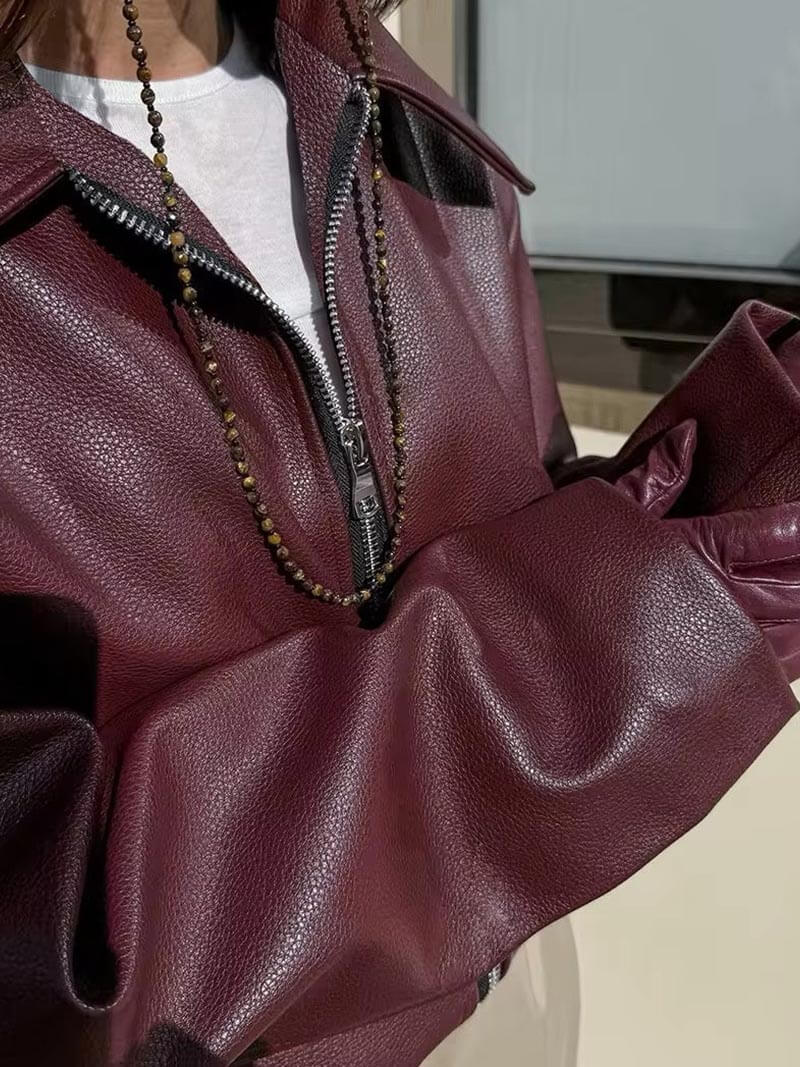 Feja – Veste Zippée Effet Cuir