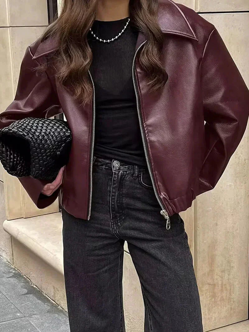 Feja – Veste Zippée Effet Cuir