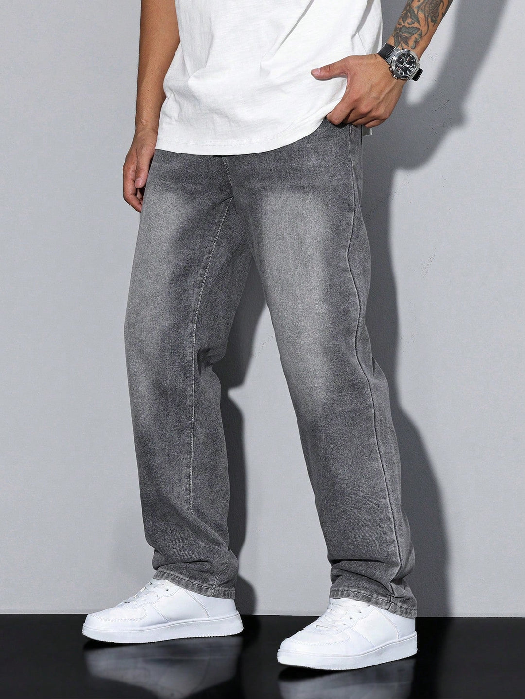 Daan – Jean Homme Uni Coupe Décontractée