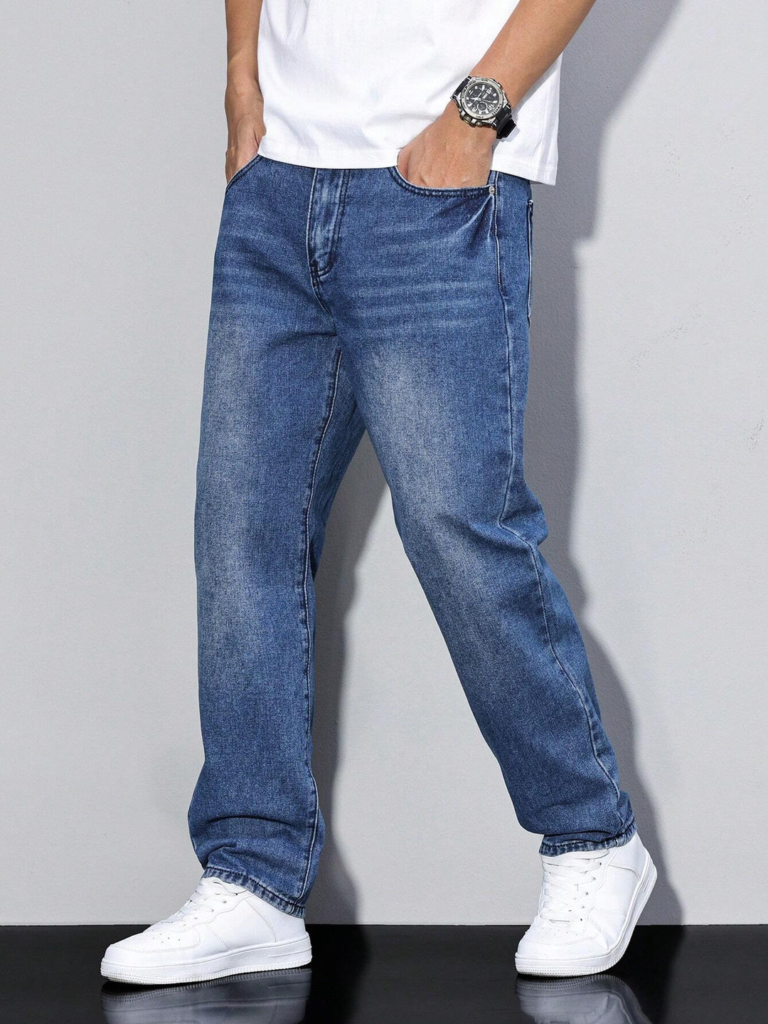 Daan – Jean Homme Uni Coupe Décontractée
