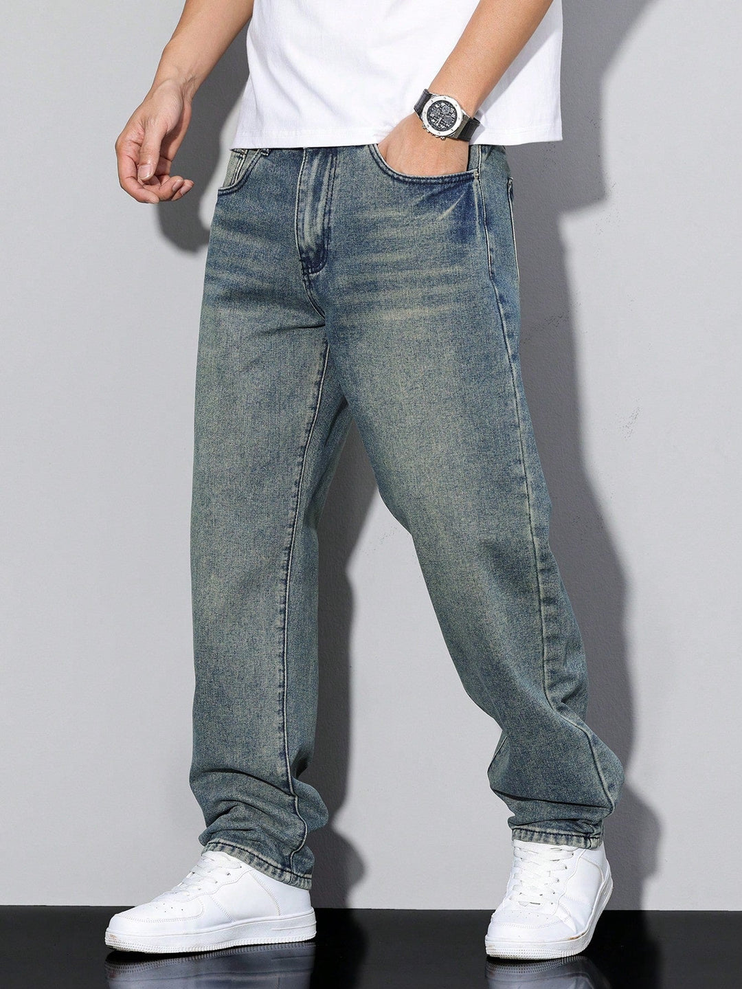Daan – Jean Homme Uni Coupe Décontractée